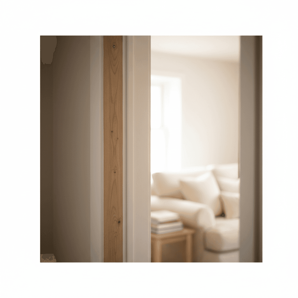 Interior doorway with white paint and professional trim application